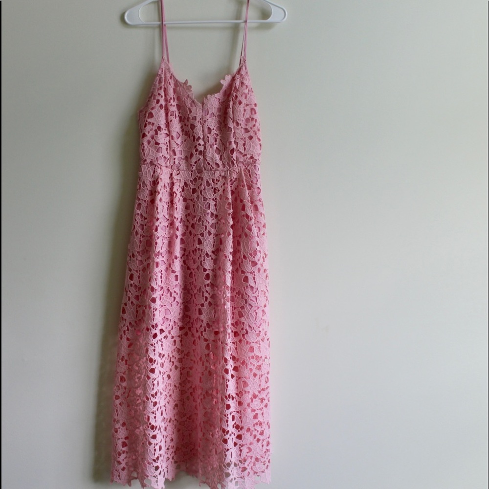 ASTR The Label Baby Pink Maxi Lace Detailed Dress